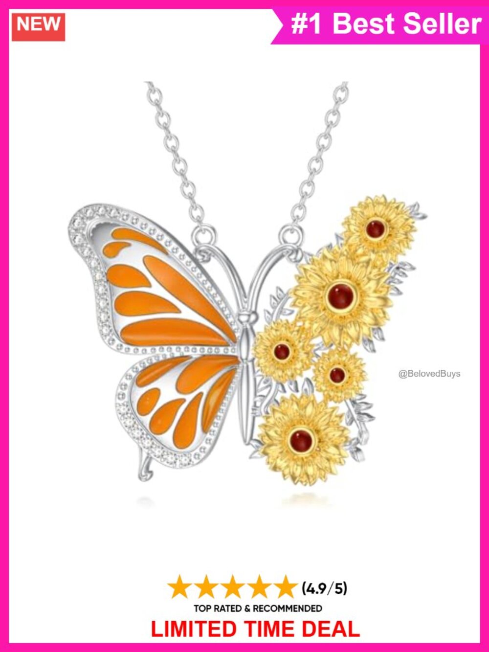 925 Sterling Silver Dainty Butterfly Pendant Necklace 18 Inch Extension